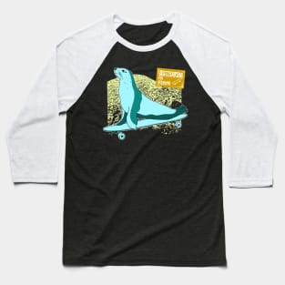 Seal Skateboarding Baseball T-Shirt